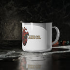 Enamel Camp Cup — "Wood Axe Co." Heart Graphic Camping Mug