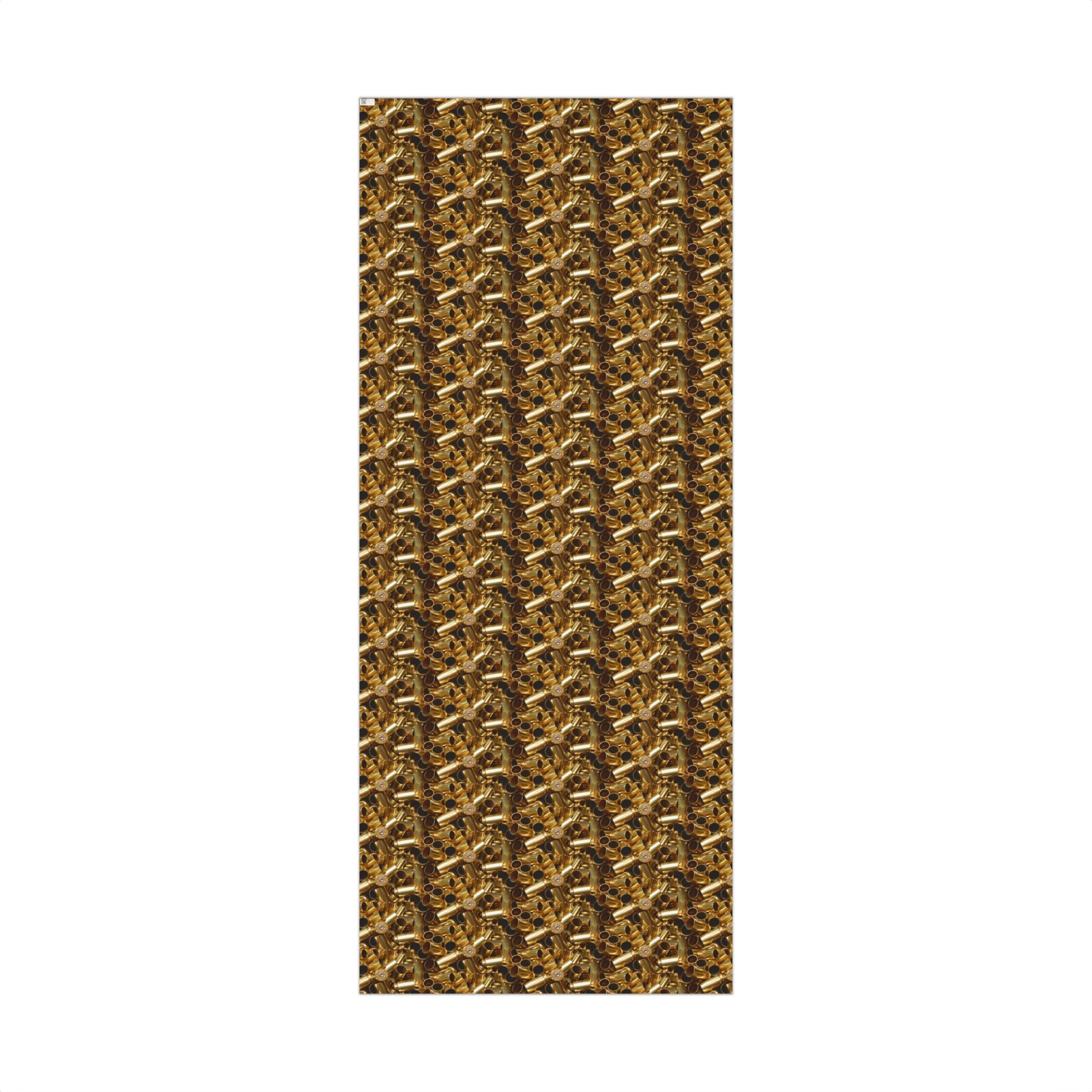 Gift Wrap Paper — Realistic Brass Bullet Casing Pattern, Metallic Shells Wrapping Paper for Hunters & Military-Themed Gifts