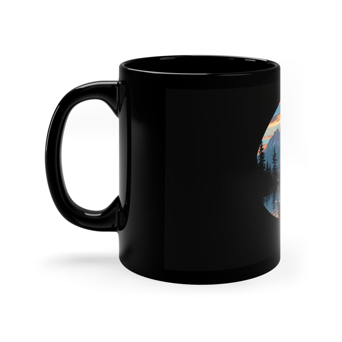 Moose Black Ceramic Mug