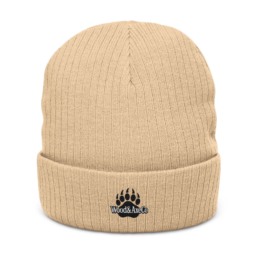 Wood&AxeCo Grizzly Ribbed Beanie — Rugged Winter Knit for the Outdoorsman