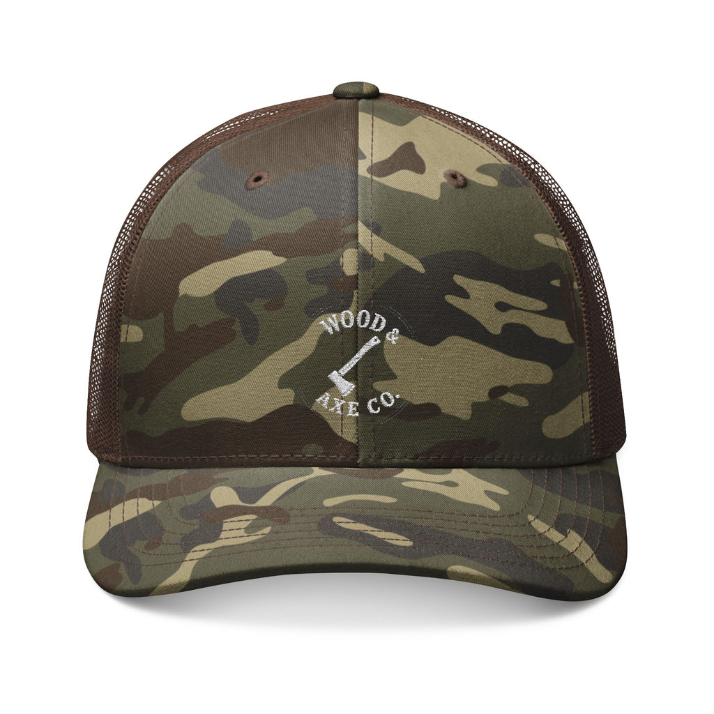 Camo Trucker Hat — Embroidered Wood & Axe Co.