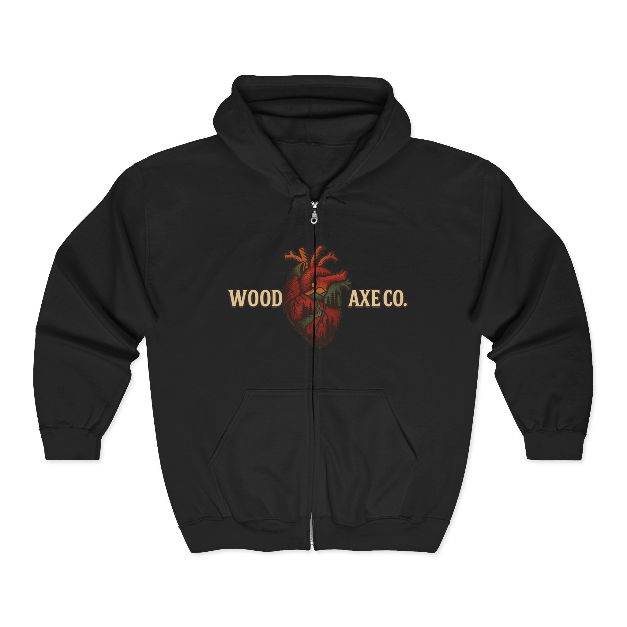 Wood & Axe Co. Split Heart Zip Hoodie — Vintage Outdoors Lumberjack Jacket
