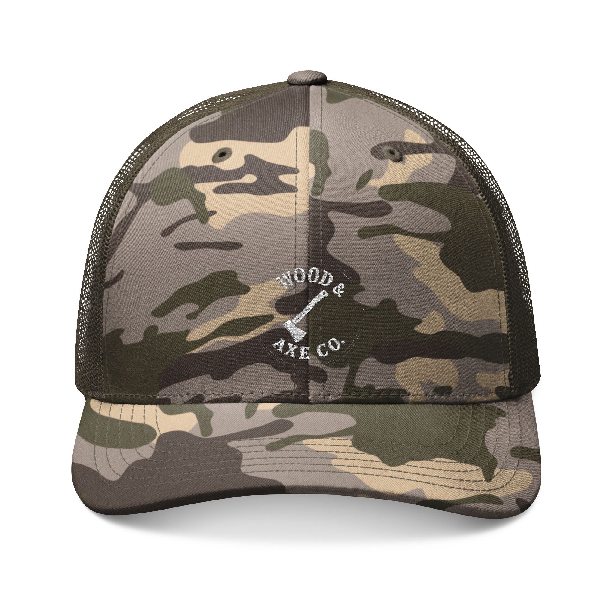 Camo Trucker Hat — Embroidered Wood & Axe Co.
