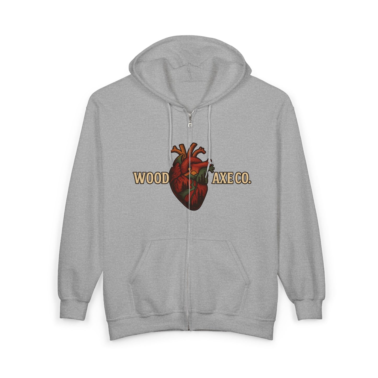 Split Heart Zip Hoodie