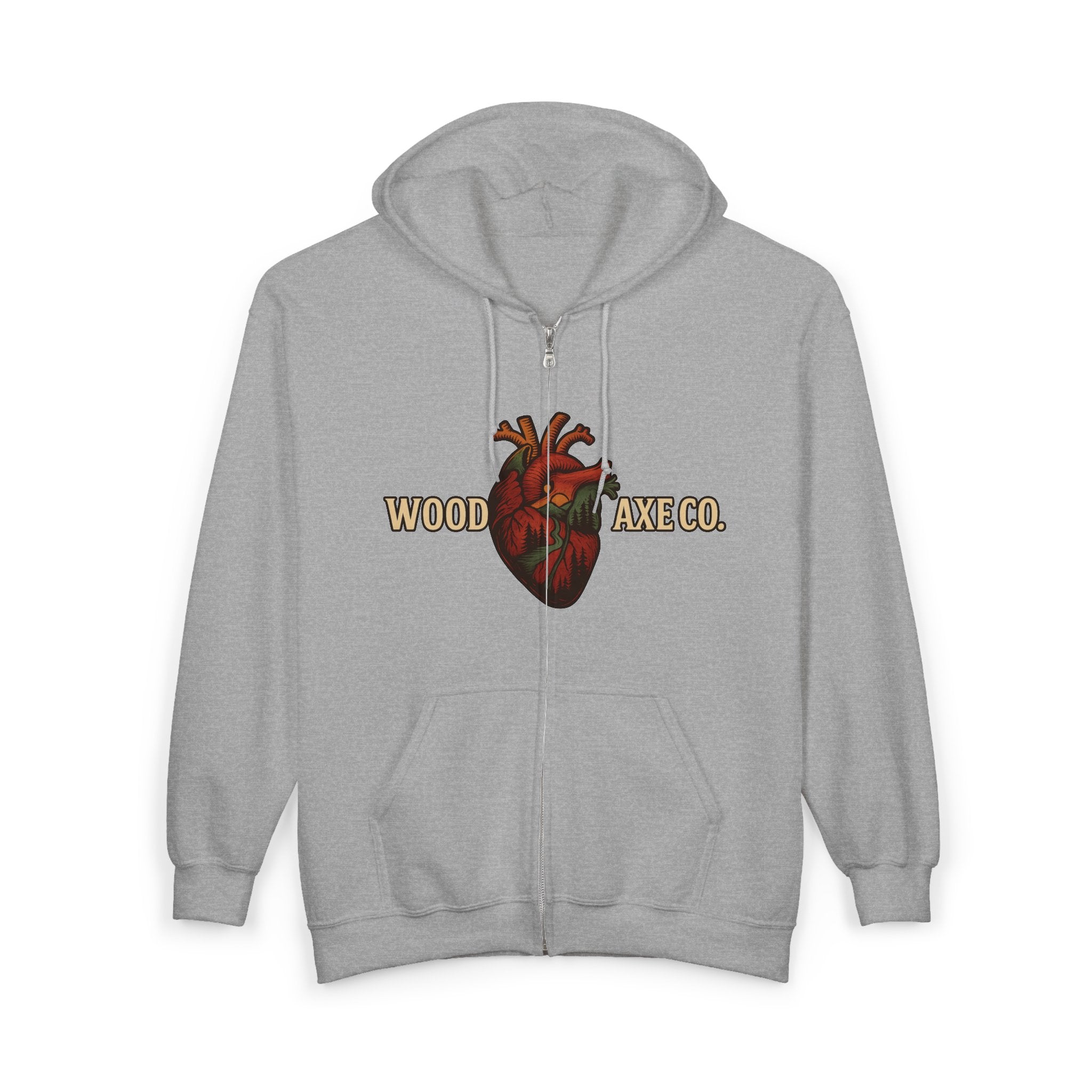 Wood & Axe Co. Split Heart Zip Hoodie — Vintage Outdoors Lumberjack Jacket