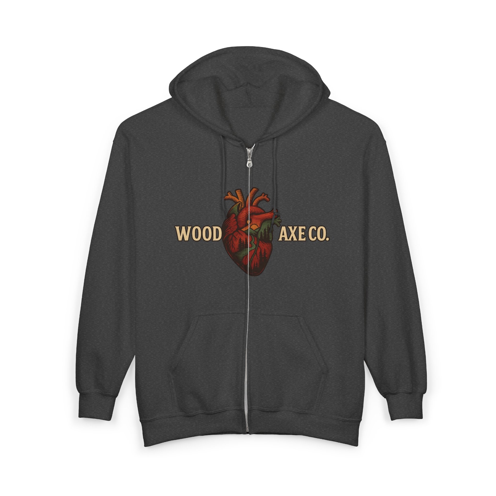 Wood & Axe Co. Split Heart Zip Hoodie — Vintage Outdoors Lumberjack Jacket