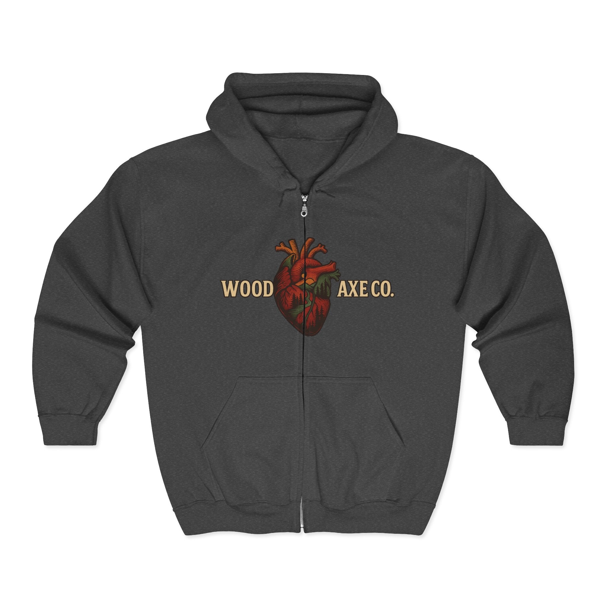 Wood & Axe Co. Split Heart Zip Hoodie — Vintage Outdoors Lumberjack Jacket