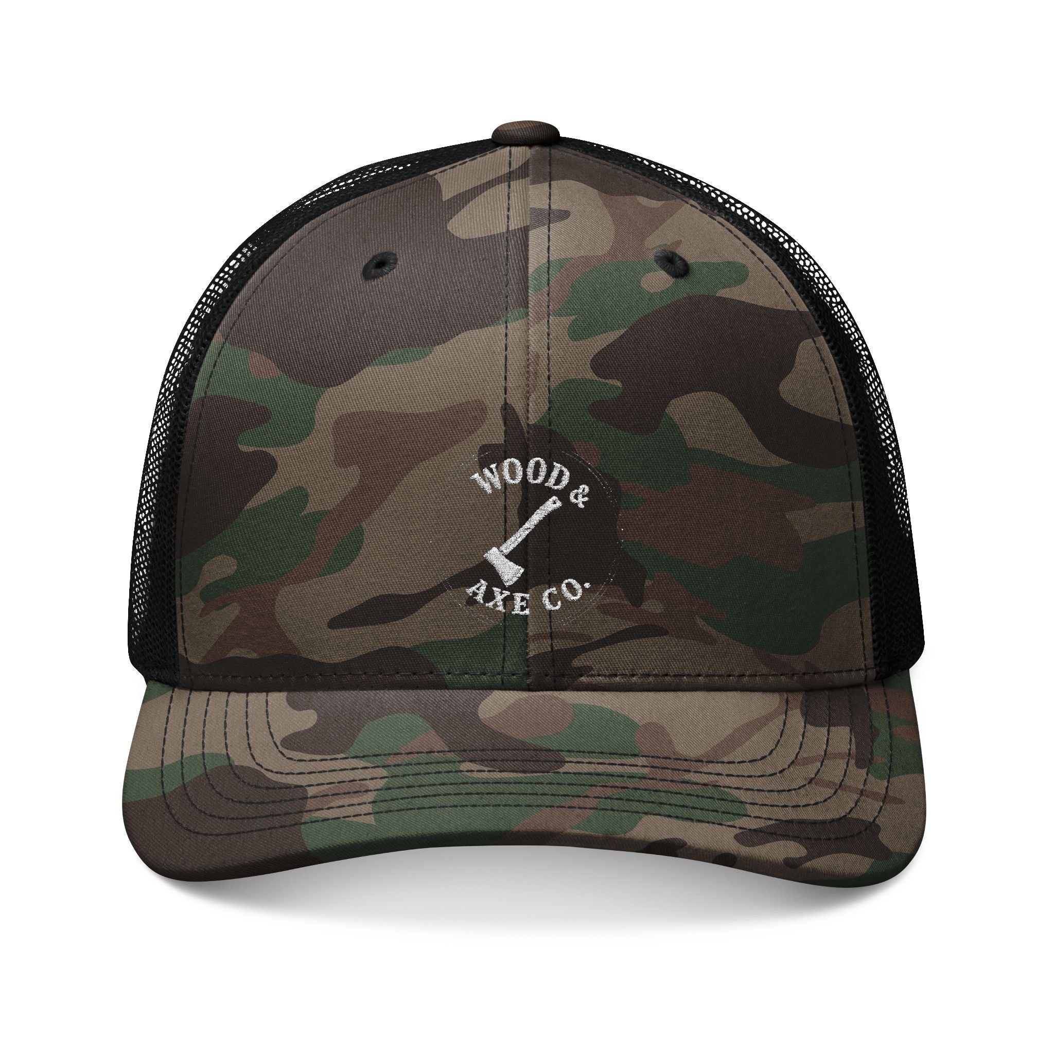 Camo Trucker Hat — Embroidered Wood & Axe Co.