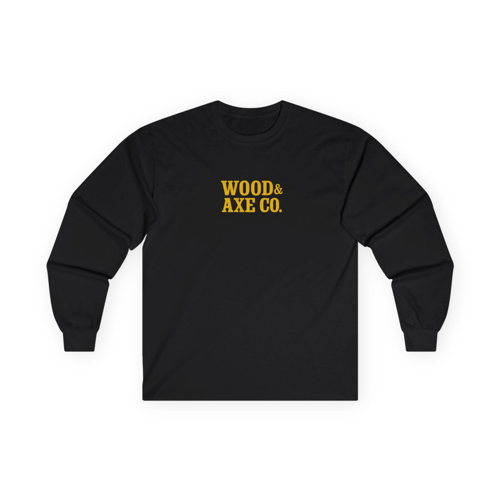Wood & Axe Co. Long Sleeve Tee — Rustic Logo Cotton Shirt