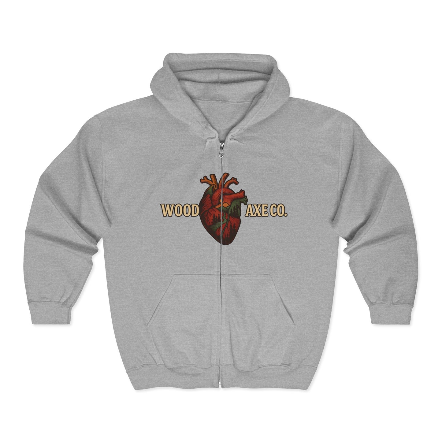Split Heart Zip Hoodie