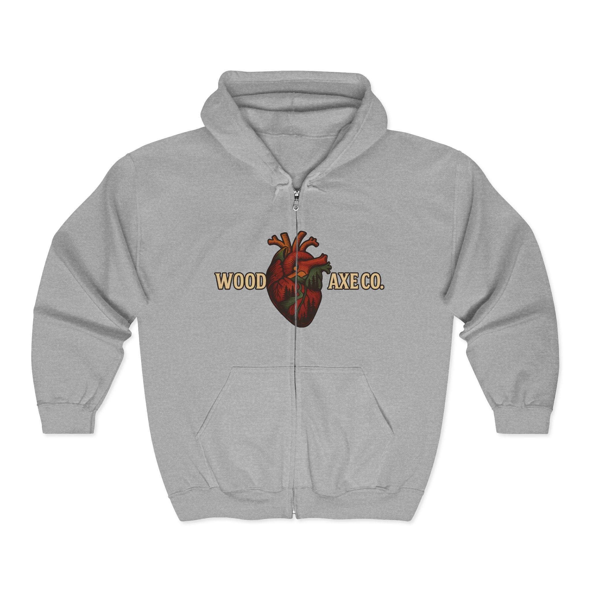 Wood & Axe Co. Split Heart Zip Hoodie — Vintage Outdoors Lumberjack Jacket