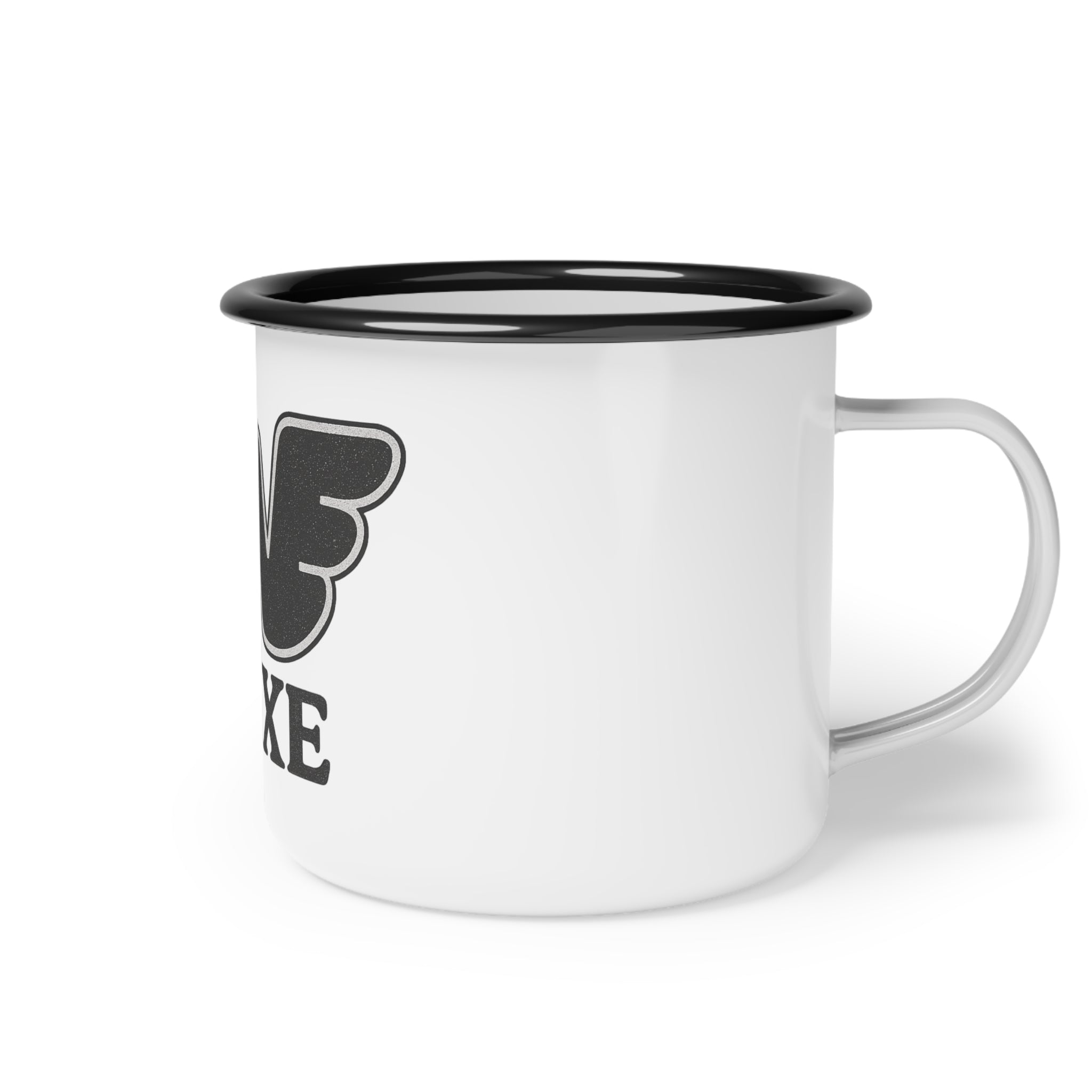 Wood & Axe Co. Enamel Camp Cup — Vintage Winged W & AXE Logo | Rugged Outdoor Mug