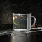 enamel camp cup, camping mug, 12oz enamel mug, outdoor travel cup, enamel steel mug, glazed camp cup, dishwasher safe camping mug, lightweight travel mug, rust-proof camp cup, retro enamel mug, hiking mug, picnic drinkware, gift for campers, lead free enamel cup, BPA free travel mug, vintage camp mug, custom enamel camp cup, speckled enamel mug, adventure drinkware, steel enamel travel cup