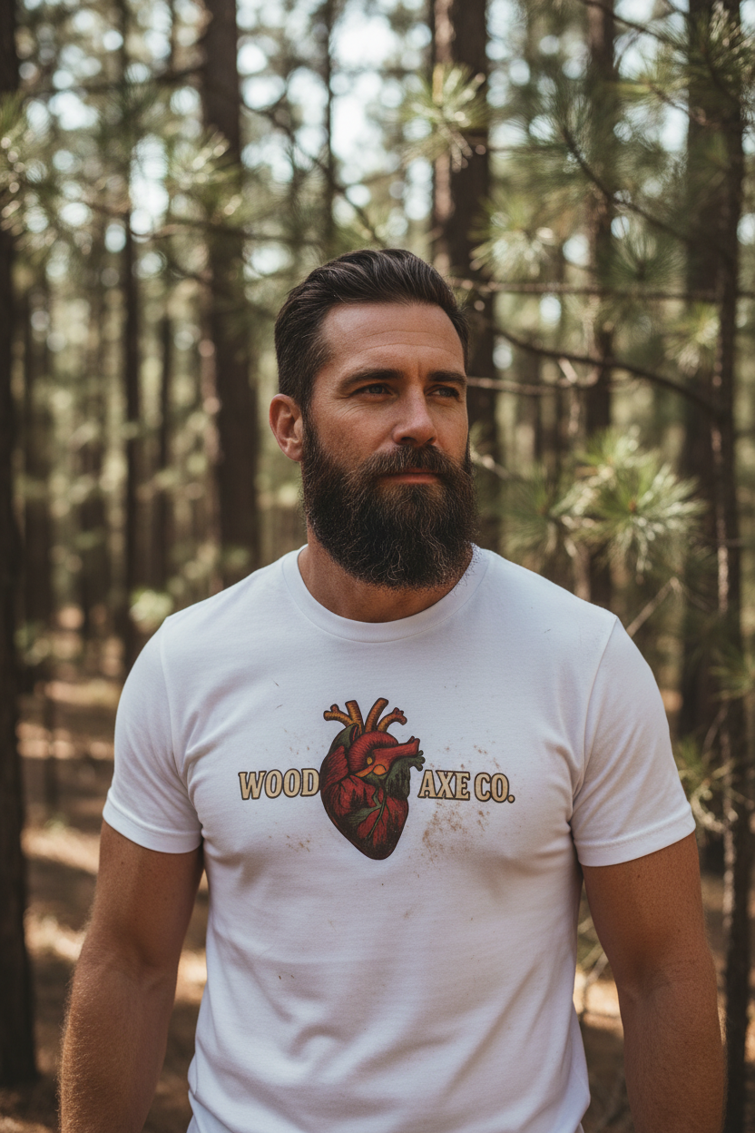 Anatomical Heart Tee - Pine Forest with Light Dirt