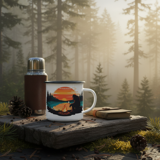 Bigfoot Enamel Camp Cup - Premium Sasquatch Territory Photography