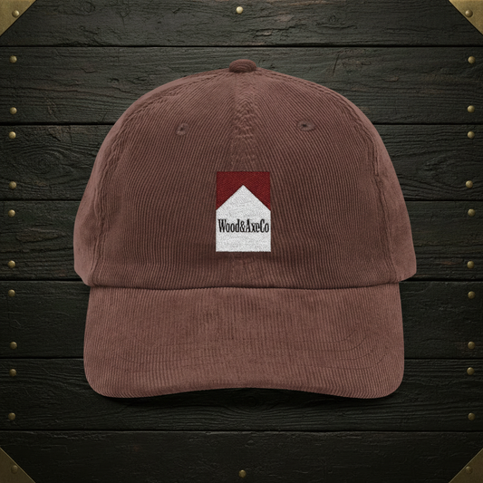 Corduroy Camp Cap on Wood Background