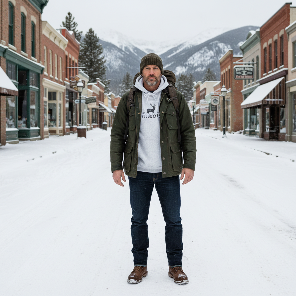 Deer Hoodie Colorado Mountain Town