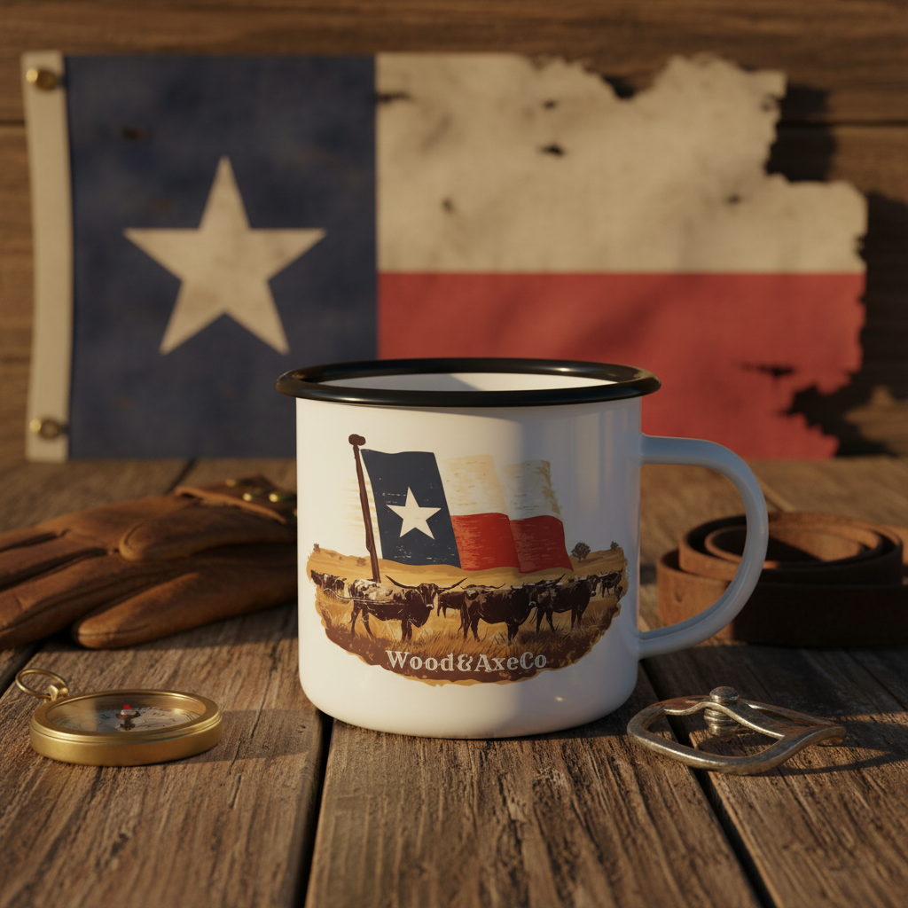Texas Enamel Camp Cup - Premium Texas Heritage Photography